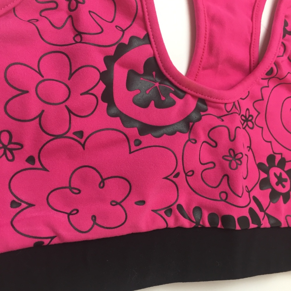 Racerback Pink Bra Top XS-S Compression Brazilian Supplex - Picture 5 of 8